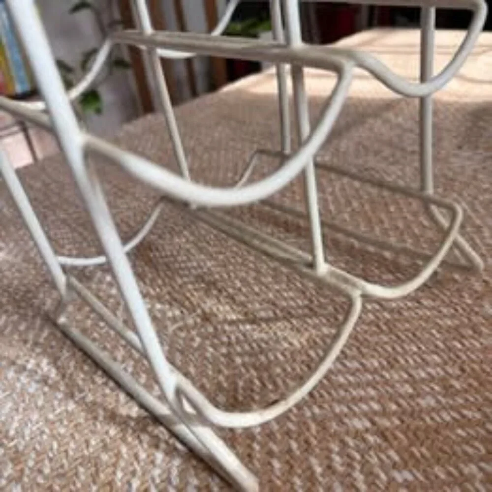 White metal wine rack